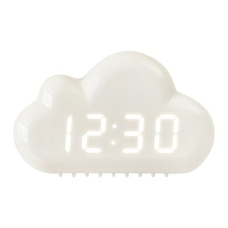 1966 Cute Cloud Shape Voice-activated LED Bedside Alarm Clock(White)