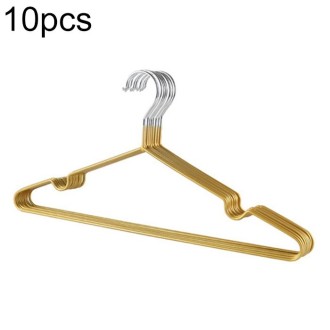 10pcs Household Stainless Steel PVC Coating Anti-skid Traceless Clothes Drying Rack (Gold)