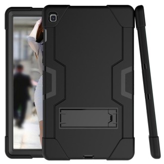 For Galaxy Tab S5e T720 Contrast Color Silicone + PC Combination Case with Holder(Black)