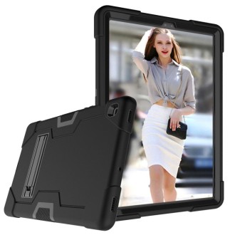 For Galaxy Tab S5e T720 Contrast Color Silicone + PC Combination Case with Holder(Black)