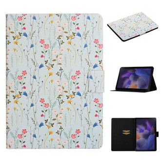 For Samsung Galaxy Tab A9 Flower Pattern Horizontal Flip PU Tablet Case with Sleep / Wake-up Function(Small Floral)