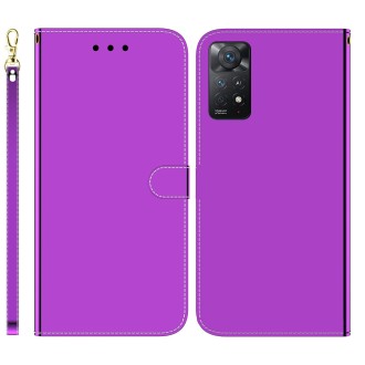 For Redmi Note 11 Pro 4G / 5G Imitated Mirror Surface Horizontal Flip Leather Phone Case(Purple)