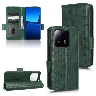 For Xiaomi 13 Symmetrical Triangle Leather Phone Case(Green)