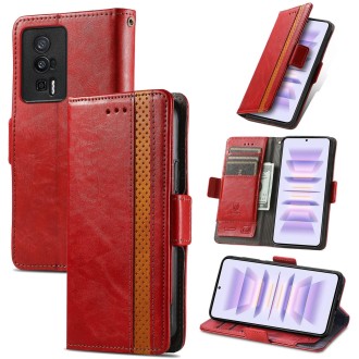 For Xiaomi Redmi K60 Pro CaseNeo Splicing Dual Magnetic Buckle Leather Phone Case(Red)