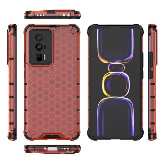 For Xiaomi Redmi K60 / K60 Pro Shockproof Honeycomb Phone Case(Red)