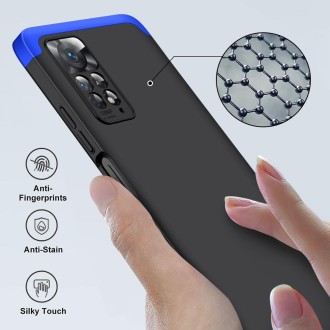 For Xiaomi Redmi Note 11 Pro 4G / 5G Global GKK Three Stage Splicing Full Coverage PC Case(Black Blue)