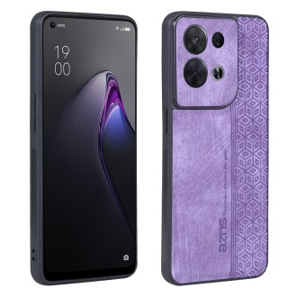 For OPPO Reno8 Pro AZNS 3D Embossed Skin Feel Phone Case(Purple)