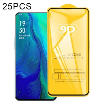 For OPPO Reno5 5G / Reno5 Z 5G 25 PCS 9D Full Glue Full Screen Tempered Glass Film