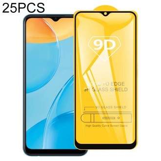 For OPPO A35 / A54S 25 PCS 9D Full Glue Full Screen Tempered Glass Film