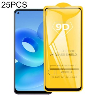 For OPPO A95 5G 25 PCS 9D Full Glue Full Screen Tempered Glass Film