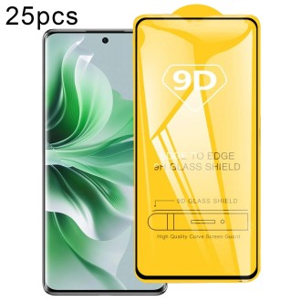 For OPPO Reno11 China 25pcs 9D Full Glue Screen Tempered Glass Film