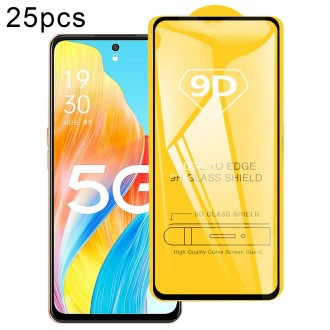 For OPPO A1 5G / 4G 25pcs 9D Full Glue Screen Tempered Glass Film