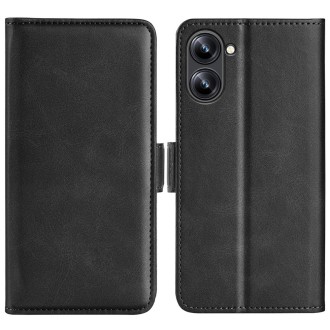 For Realme 10 4G Dual-side Magnetic Buckle Horizontal Flip Leather Phone Case(Black)