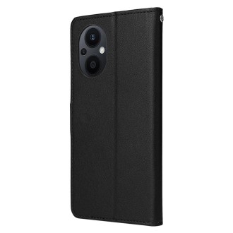 For OPPO A96 5G / Reno7 Z / Reno8 Z Multifunctional 3 Card Slots Leather Phone Case(Black)