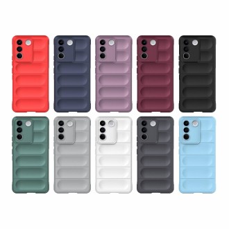 For vivo S16e 5G Magic Shield TPU + Flannel Phone Case(Light Blue)