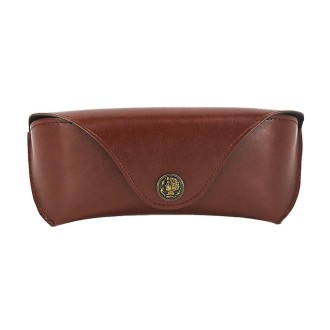 E5521 Simple Retro PU Soft Leather Glasses Storage Box, Color: Brown