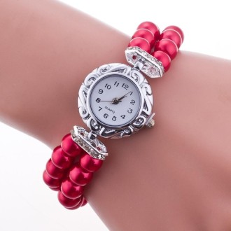 DENTON SIDPEGA Women Pearl Quartz Bracelet Watch(Red)