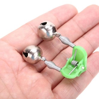 10 PCS Fishing Accessory Twin Bells Clip On Fishing Rod Fishing Bait Alarm, Random Color Delivery