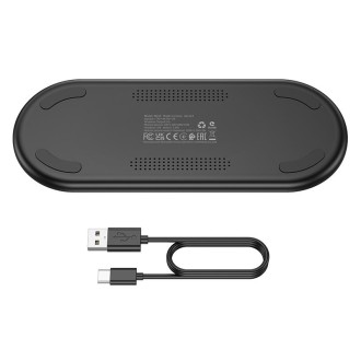 Borofone BQ19 15W 3 in 1 Poweful Wireless Fast Charger(Black)