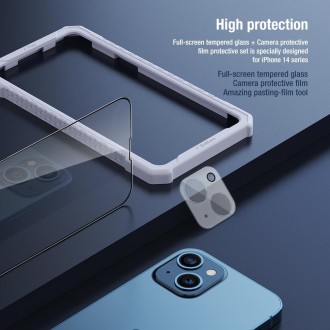 For iPhone 14 NILLKIN 2 in 1 HD Full Screen Tempered Glass Film + Camera Protector Set