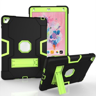 Contrast Color Robot Silicone + PC Tablet Case For iPad 6 / iPad Pro 9.7 2016(Black Yellow Green)