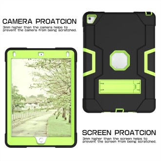 Contrast Color Robot Silicone + PC Tablet Case For iPad 6 / iPad Pro 9.7 2016(Black Yellow Green)