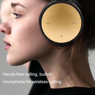 MH10 Sports Folding Card Wireless Bluetooth Subwoofer Headset(Gold)