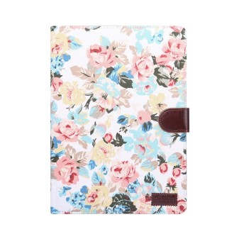 For iPad Pro 11 inch 2020 / 2021 PC + Left And Right Flowering Cloth Holster Wallet Card Holder With Dormancy(White Flower)