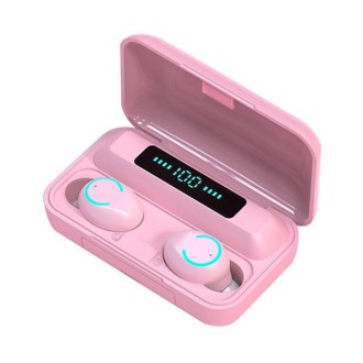 F9-9 TWS CVC8.0 Noise Cancelling Bluetooth Earphone with Charging Box, Support Touch Lighting Effect & Three-screen LED Power Di