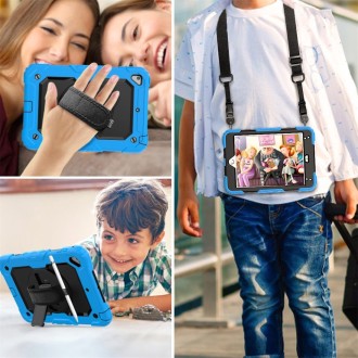 Shockproof Colorful Silica Gel + PC Protective Case for iPad Mini 2019 / Mini 4, with Holder & Shoulder Strap & Hand Strap & Pen