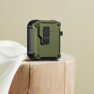 For AirPods 1 / 2 Eagle Shockproof Earphone Protective Case with Switch(Army Green)