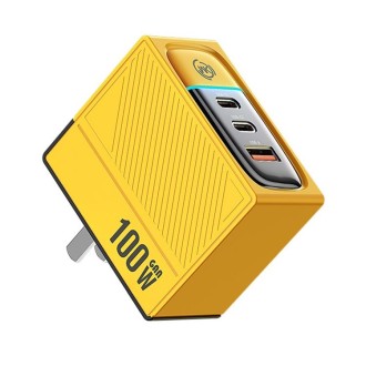 WK WP-U155 100W Dual Type-C+USB GaN Fast Charger, Plug:CN Plug