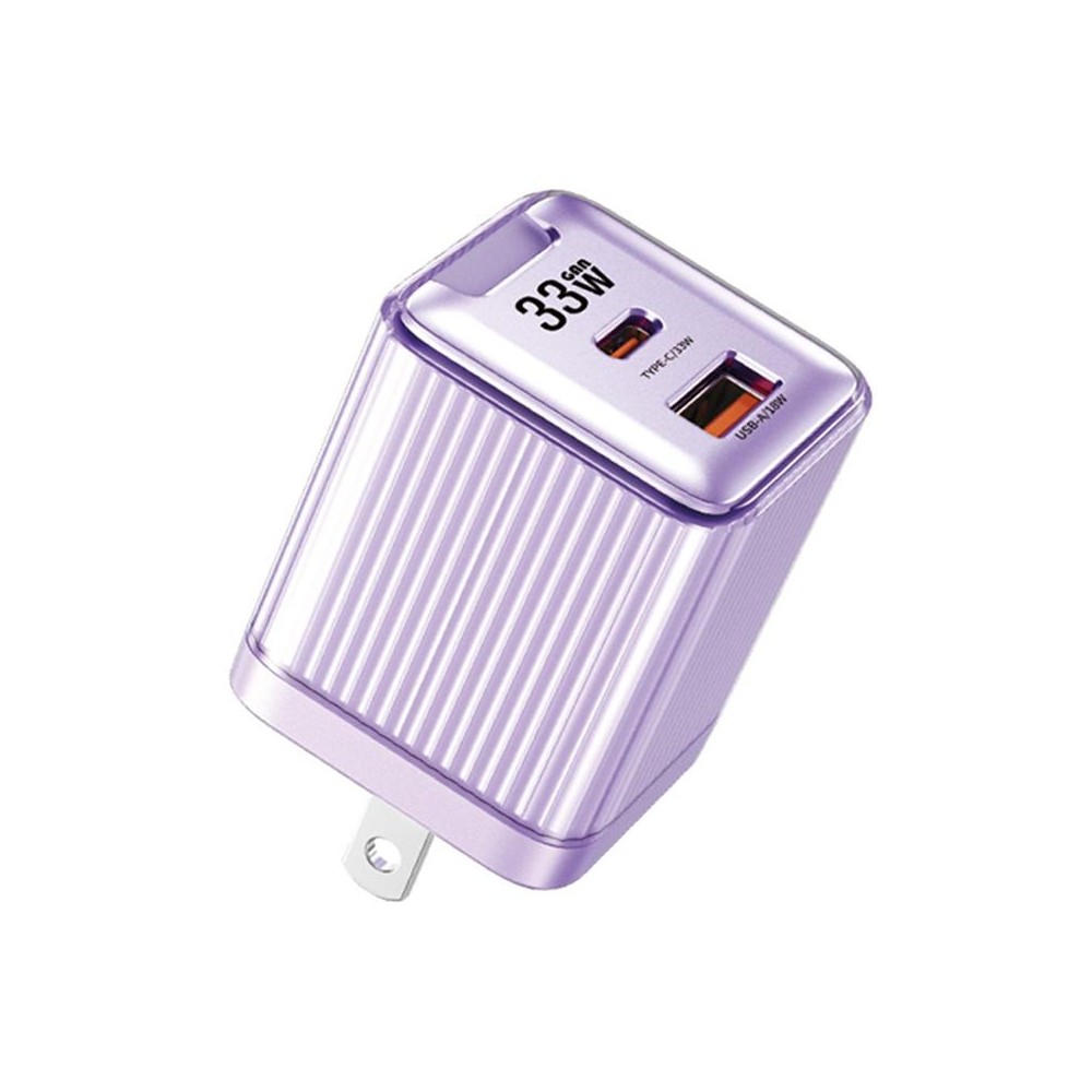 WK WP-U05 Jiltry Series 33W Gallium Nitride USB-C / Type-C + USB Charger, US Plug(Purple)