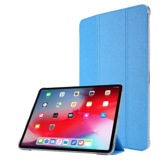 For iPad Air 13 2024 / iPad Pro 12.9 2022 / 2021 Silk Texture Three-fold Horizontal Flip Leather Tablet Case with Holder & Pen S