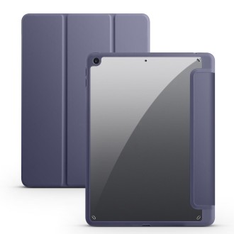 Acrylic 3-folding Smart Leather Tablet Case For iPad 9.7 2018/2017(Purple)