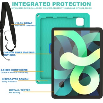 EVA + PC Tablet Case with Shoulder Strap For iPad Pro 11 inch 2020 / 2018 / Air 5 / Air 4(Glacier Green)