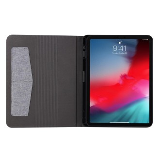 For iPad Pro 11(2020) Horizontal Flip TPU + Fabric PU Leather Protective Tablet Case with Name Card Clip(Black)