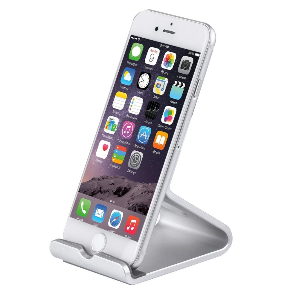 Exquisite Aluminium Alloy Desktop Holder Stand DOCK Cradle For iPhone, Galaxy, Huawei, Xiaomi, LG, HTC and 7 inch Tablet(Silver)