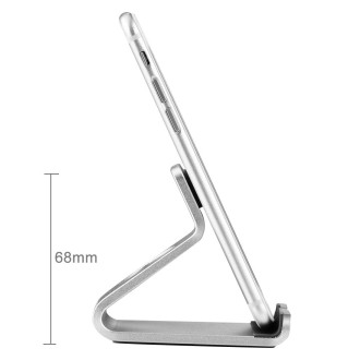 Exquisite Aluminium Alloy Desktop Holder Stand DOCK Cradle For iPhone, Galaxy, Huawei, Xiaomi, LG, HTC and 7 inch Tablet(Silver)