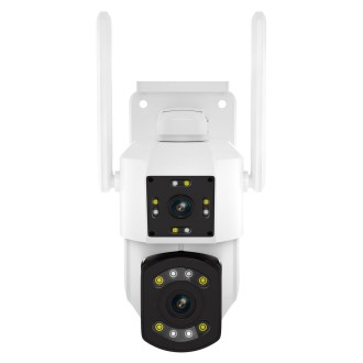 ESCAM PT210 2x3MP Dual Lens Dual Screen Monitor WiFi Camera Support Two-way Voice & Motion Detection & Cloud Storage(AU Plug)