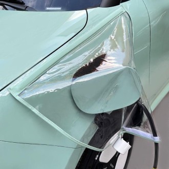 Electric Vehicle Charging Port Magnetic Transparent Rain Cover(Green)