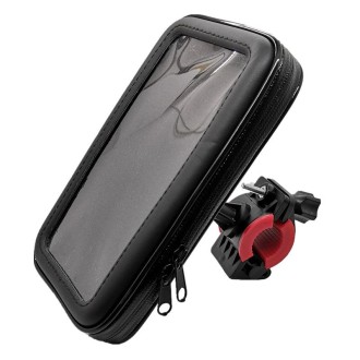 Outdoor Riding Motorcycle Bicycle Waterproof Mobile Phone Bracket,Style: Bicycle 6.3 inch Black