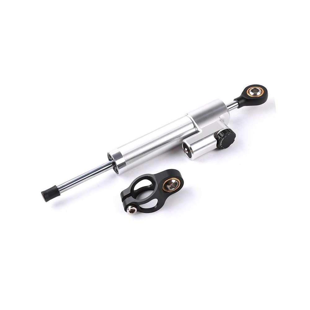 Motorcycle Handlebar Universal Shock Absorber Direction Damper Steering Stabilizer Damper Accessories(Silver)