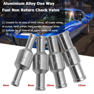 Car Aluminum Alloy Gasoline Fuel Check Valve, Size:M6(Silver)