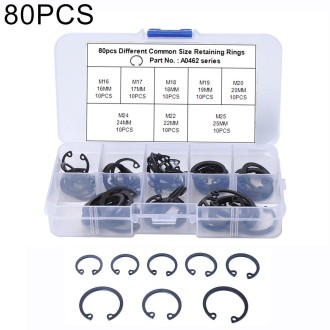 80 PCS Car C Shape Circlip Snap Ring Assortment Retaining Rings