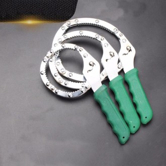 Adjustable Filter Wrench Fast Oil Filter Spanner, Size:S(Green)