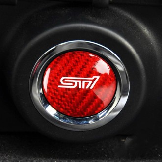 Car Carbon Fiber Engine Start Button Decorative Cover Trim for Subaru BRZ 2013-2019 / 86 2013-2019 (Red)