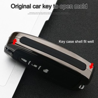 Car Luminous All-inclusive Zinc Alloy Key Protective Case Key Shell for Toyota C Style Smart 3-button (Silver)