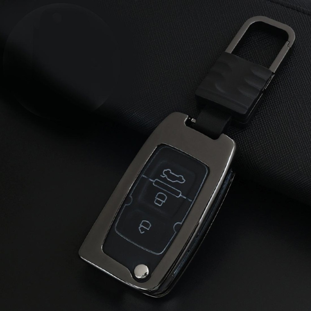 A Style Car Buckle Key Shell Zinc Alloy Car Key Shell Case Key Ring for Geely, Random Color Delivery