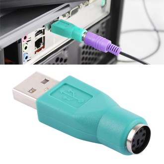 USB A Plug to mini DIN6 female Adapter (PS/2 to USB)(Green)